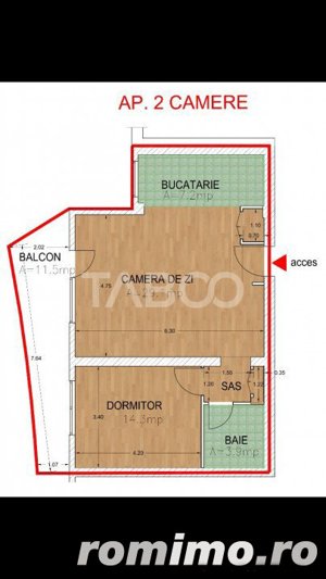 PRET DEZVOLTATOR! Apartament 2 camere 60 mpu la etaj 8 zona Rahovei - imagine 4