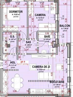 Apartament cu 3 camere, semifinisat, zona Somesului Floresti - imagine 12