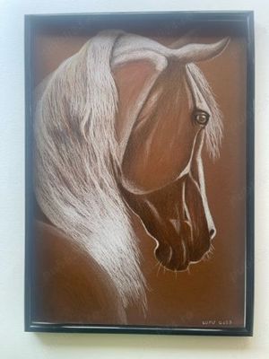 Tablou - Cal frumos cu coama blonda.