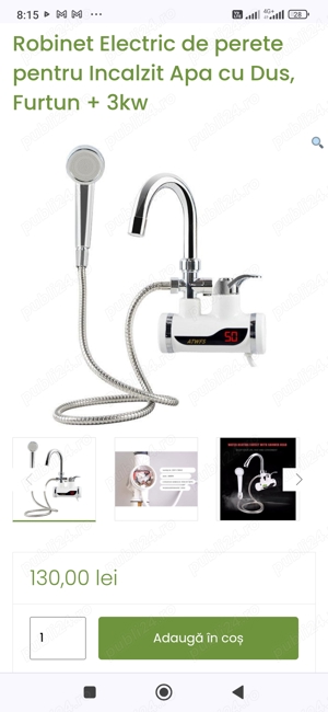 Baterie cu duș pentru chiuveta 