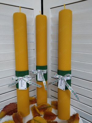 Lumanari din ceara cununie botez fagure 41  6 cm 