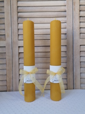 Lumanari din ceara cununie botez fagure 41  6 cm  - imagine 2