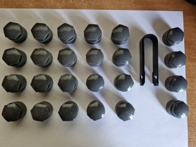 Set-20-Capace-Prezoane+4-Capace Antifurt+Cheie extragere-17mm-Gri