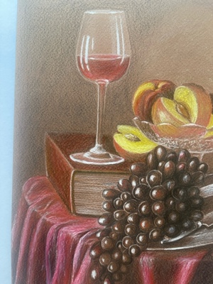 Tablou - natura statica cu struguri si vin - imagine 2