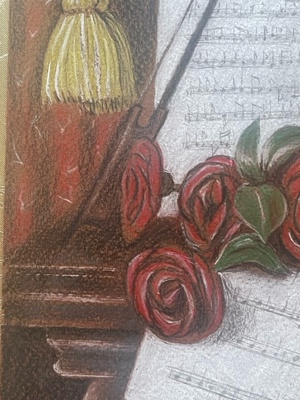 Tablou - natura statica cu vioara si trandafiri - imagine 5