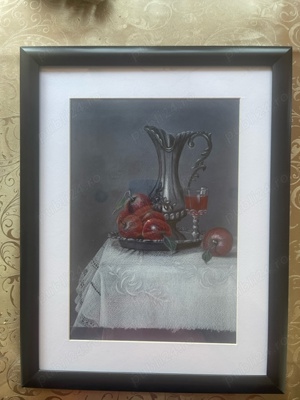 Tablou - natura statica cu carafa si mere