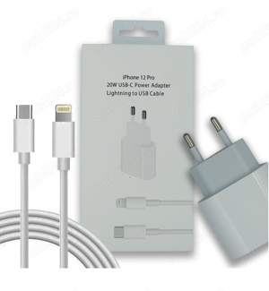 set incarcator 20w fast charge iPhone adaptor priza + cablu incarcare , noi sigilate