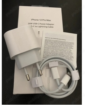 incarcator fast charge iPhone set adaptor 20w + cablu incarcare type c - lightning 1m lungime