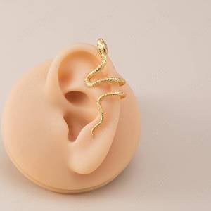 Clips bratara pentru ureche 3 buc model sarpe, cercel si clips pentru cartilaj, bijuterie din cupru  - imagine 3