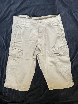 Bermude barbati firma Nike pantaloni trei sferturi bej autentici 7 buzunare