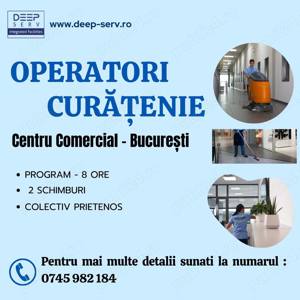Operatori Curatenie - Centru Comercial și Firmă de Asigurări BUCURESTI