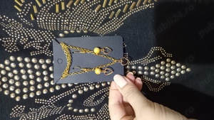 Set Cadou! Set bijuterii Fashion Colier+Cercei cu inimioare, Handmade - imagine 8