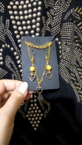 Set Cadou! Set bijuterii Fashion Colier+Cercei cu inimioare, Handmade