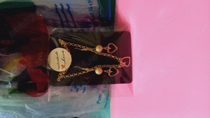 Set Cadou! Set bijuterii Fashion Colier+Cercei cu inimioare, Handmade - imagine 3