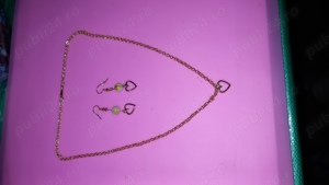 Set Cadou! Set bijuterii Fashion Colier+Cercei cu inimioare, Handmade - imagine 9