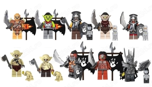 Set 10 Minifigurine tip Lego Lord of the Rings cu Sauron si Goblin