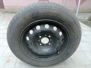 Vând 5 jante otel 175/65r14 echipate cu anvelope Iarnă Tigar winter 1 folosite  - imagine 3