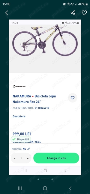 Vand bicicletă Nakamura fox 24