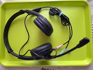 Casti audio stereo cu microfon si potentiometru reglare volum, jack 3,5 mm