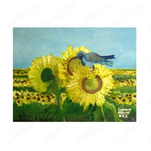 Tablouri flori pictate manual - imagine 3