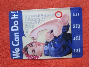 cadou rar Calendar Metalic 3D Perpetuu vintage  We Can Do It! Germania