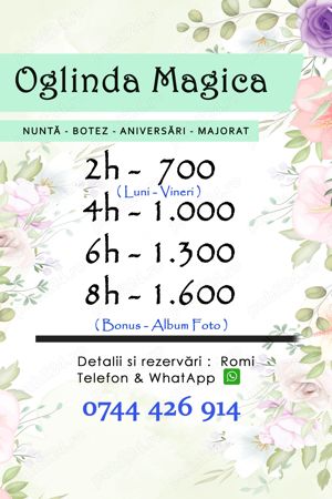 Nou - De la 7oo lei - Inchiriez Cabina Foto   Oglinda Magica   PhotoBooth