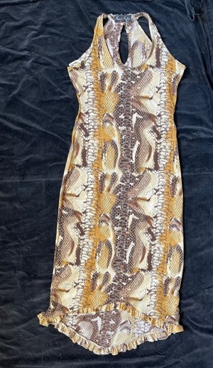 Rochie midi sexy imitatie piele sarpe reptile elastica mulata - imagine 4