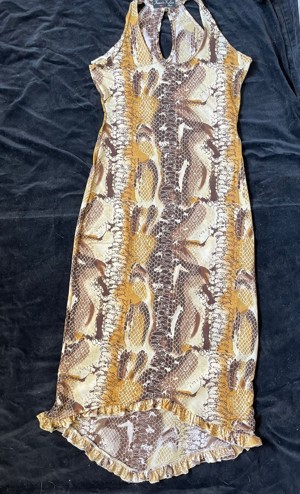 Rochie midi sexy imitatie piele sarpe reptile elastica mulata