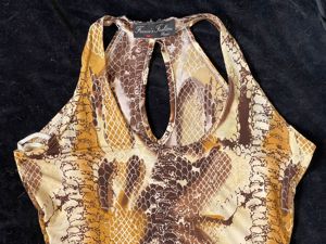 Rochie midi sexy imitatie piele sarpe reptile elastica mulata - imagine 2