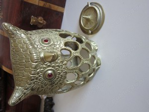 cadou rar Bufnita vintage bronz masiv handmade Feng Shui Franta 1960 - imagine 3