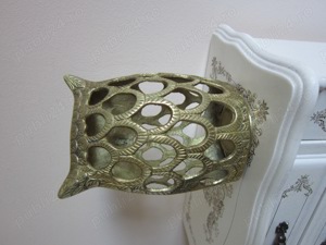 cadou rar Bufnita vintage bronz masiv handmade Feng Shui Franta 1960 - imagine 7