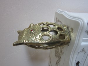 cadou rar Bufnita vintage bronz masiv handmade Feng Shui Franta 1960 - imagine 6