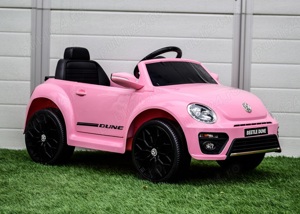 Masinuta electrica VW Beetle Dune 60W 12V, bluetooth, amortizoare, roz - imagine 7