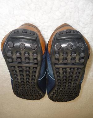 Mocasini barbati blugi albastru prespalat scarpi aspect vintage - imagine 8