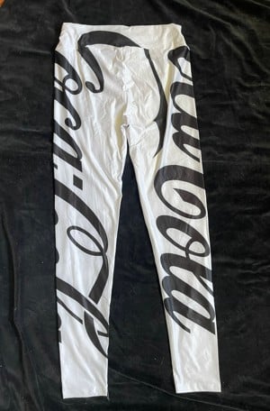 Colanti elastici sport albi logo negru - imagine 6