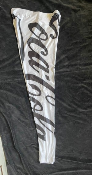 Colanti elastici sport albi logo negru - imagine 4