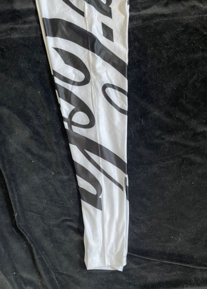 Colanti elastici sport albi logo negru - imagine 5