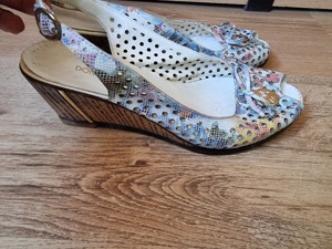  Sandale de dama - din piele naturala, multicolore, marimea 38 - imagine 2