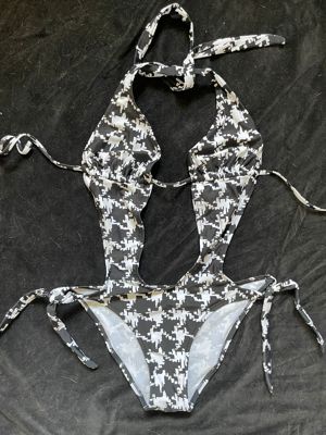 Costum de baie dama intreg sexy alb negru - imagine 8