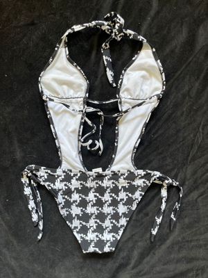 Costum de baie dama intreg sexy alb negru - imagine 9