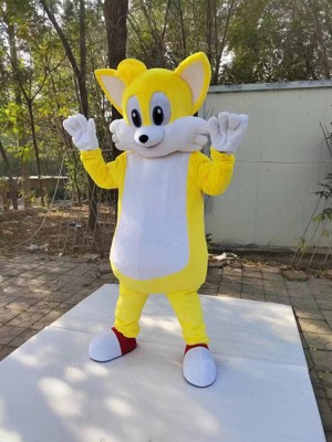 Costume Cosplay Mascote Sonic si prietenului Sonic Tails galben, evenimente, petreceri sau carnaval - imagine 4