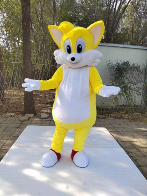 Costume Cosplay Mascote Sonic si prietenului Sonic Tails galben, evenimente, petreceri sau carnaval - imagine 5