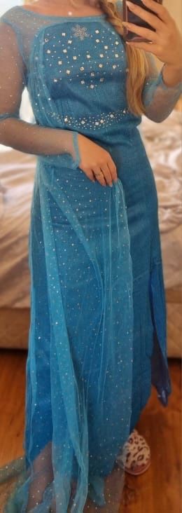 Costume Cosplay Princessa Elsa Frozen adult, XXL, cu peruca, petreceri, carnaval, Evenimente, nou - imagine 4