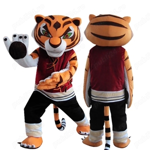 Costume Cosplay Mascote Kung fu Panda si Tigru adult nou, pentru evenimente, petreceri, carnaval  - imagine 2