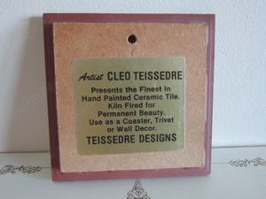 cadou rar  placa ceramica Navajo handmade Cleo Teissedre 1980 SUA - imagine 2