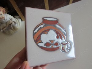 cadou rar  placa ceramica Navajo handmade Cleo Teissedre 1980 SUA - imagine 4