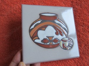 cadou rar  placa ceramica Navajo handmade Cleo Teissedre 1980 SUA - imagine 6