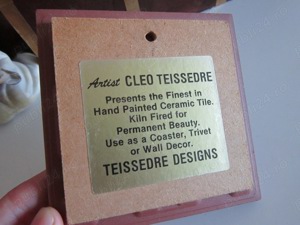 cadou rar  placa ceramica Navajo handmade Cleo Teissedre 1980 SUA - imagine 5