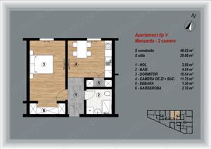 BLOC NOU - zona intersectiei Marinex - ap. cu 2 camere - imagine 4