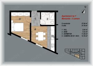 BLOC NOU - zona intersectiei Marinex - ap. cu 2 camere - imagine 5